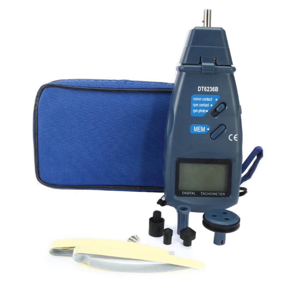 DT-6236B 2 In 1 Digital Tachometer Contact / Non-Contact Photo Tachometer RPM Tachometer 2.5-99.999 RPM Photo Tach
