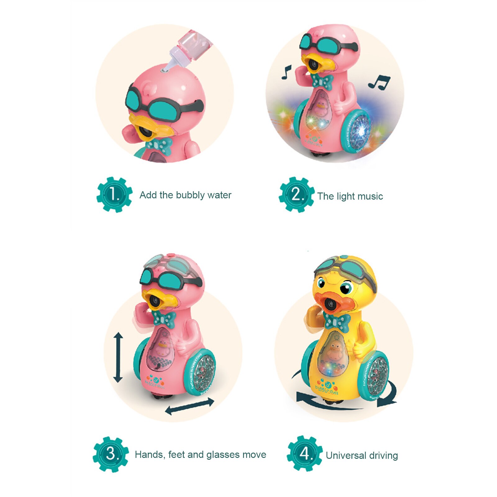 Zomer Grappig Speelgoed Elektrische Eend Bubble Machine Spuiten Muziek Verlichting Speelgoed Automatische Bubble Blower Kruipen Speelgoed Verjaardagscadeautjes
