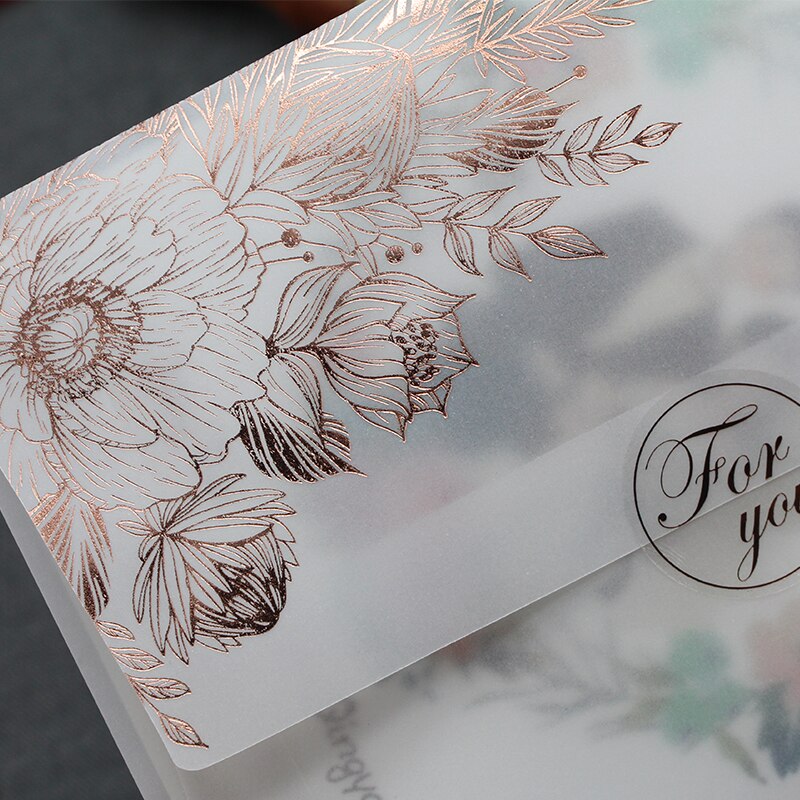 24 unids/lote sobres transparentes color bronce Tornasol sobres de papel para invitaciones de boda sobres para tarjetas