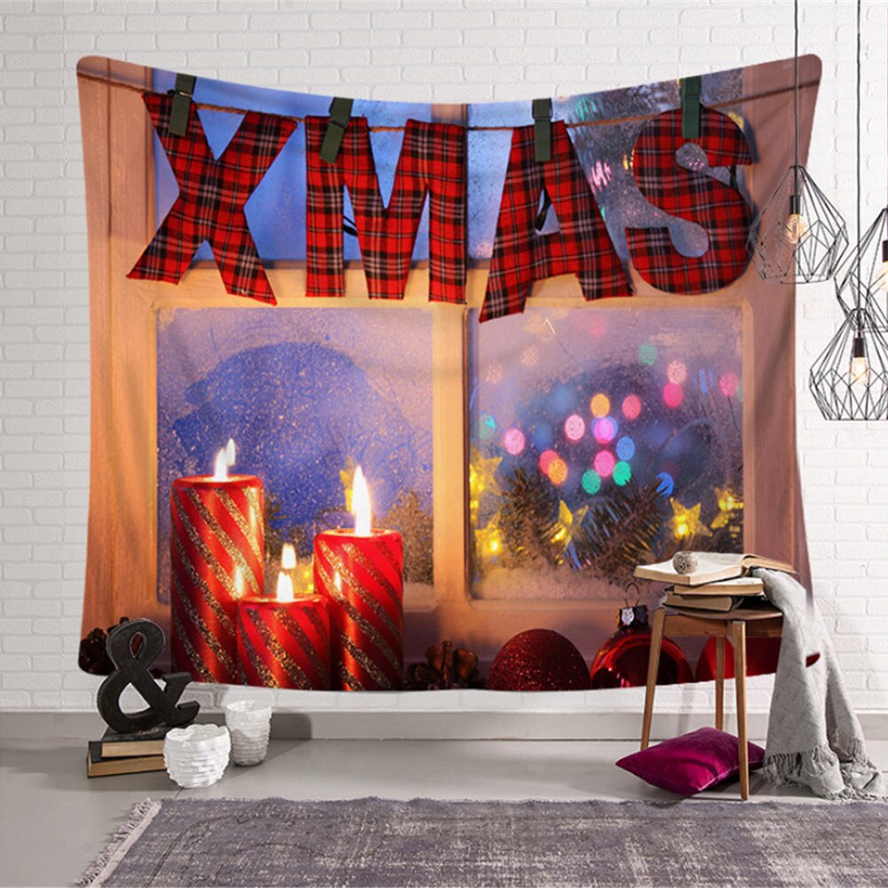 Fuwatacchi 95x73cm Christmas Tapestry Wall Hanging Background Cloth Decor Polyester Christmas Home Room Wall Decoration: HGSFZ0013DD