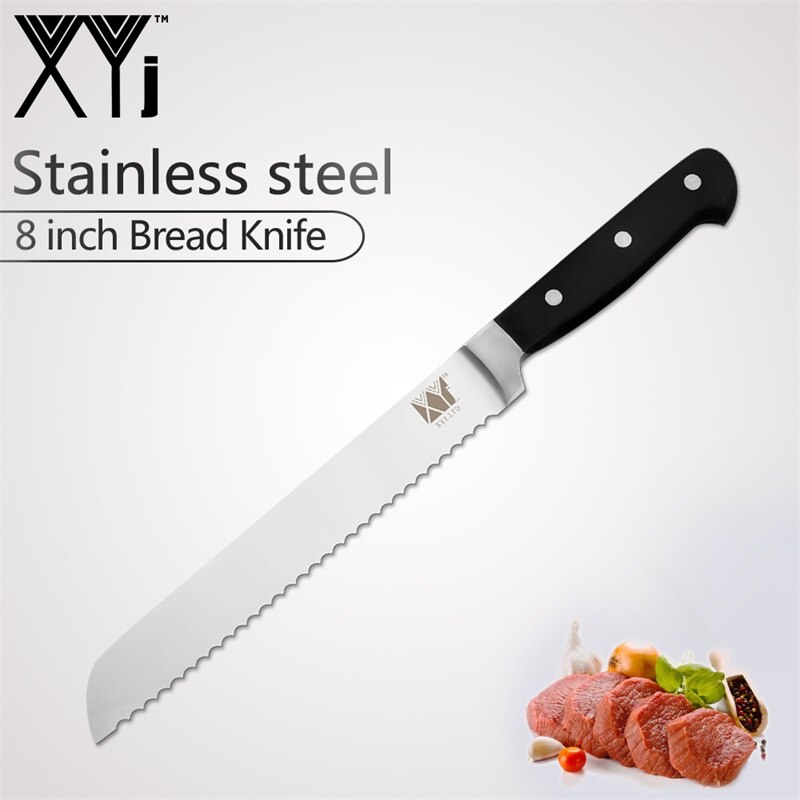XYj Edelstahl Messer Küche Messer Werkzeuge 8 "5" 7 "3,5" Schäl Dienstprogramm Santoku Koch Schneiden brot Kochen Messer Neue: 8 Zoll Brot Messer