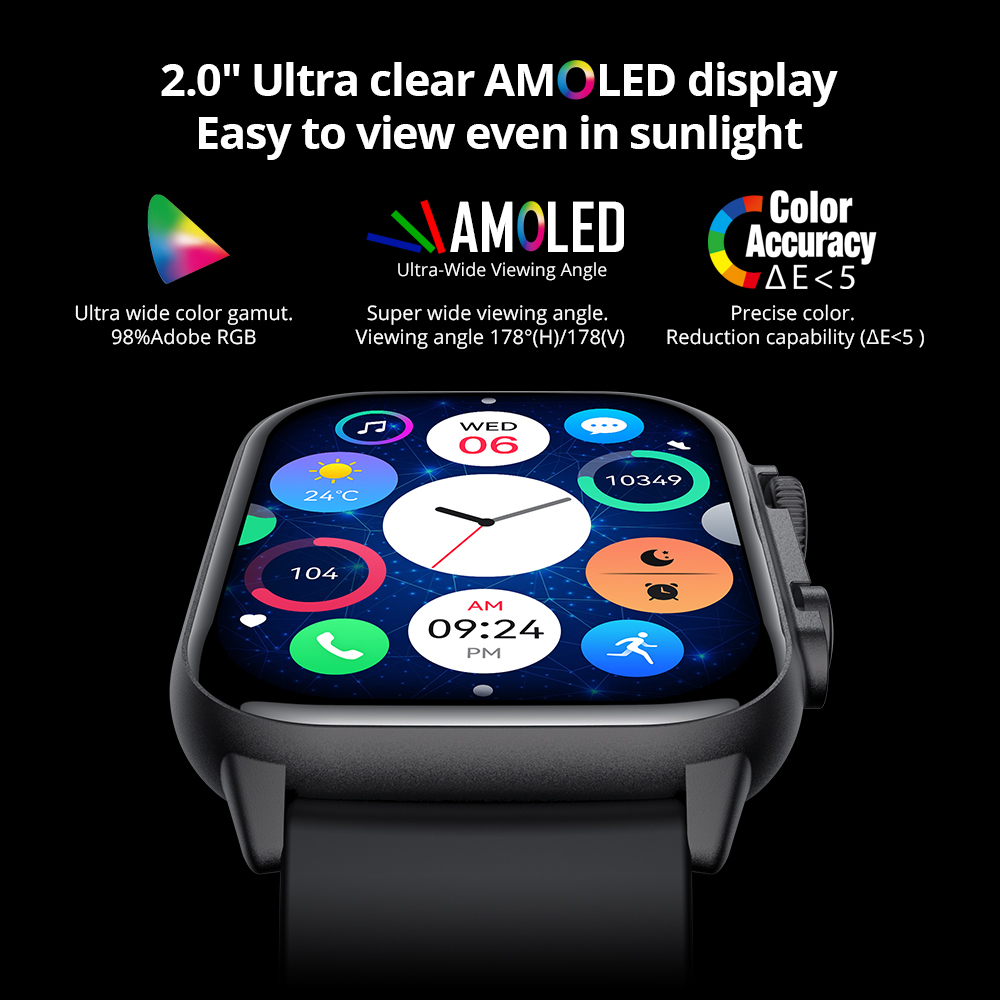 COLMI-reloj inteligente C81 para hombre y mujer, accesorio de pulsera resistente al agua IP68 con Pantalla AMOLED de 2,0 pulgadas, compatible con AOD, 100 modos deportivos, PK Ultra Series 8