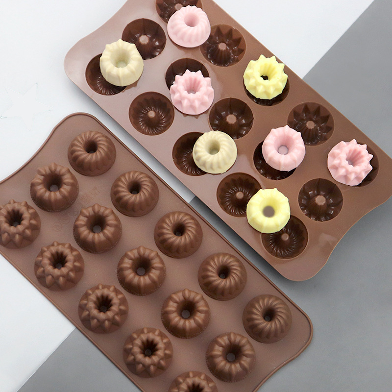 Mini forma do cukierków Donas Chocolate Gummy Mould Akcesoria kuchenne Kwiatowa tacka na kostki lodu Dekoracja świecy do ciasta Cupcake Mydło