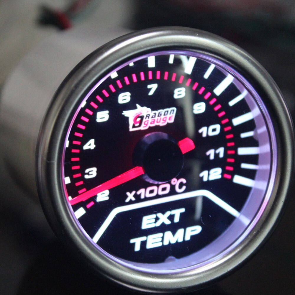 Motor Auto Sport 2" Inch 52MM EGT Exhaust Gas Temperature Gauge Smoke Lens
