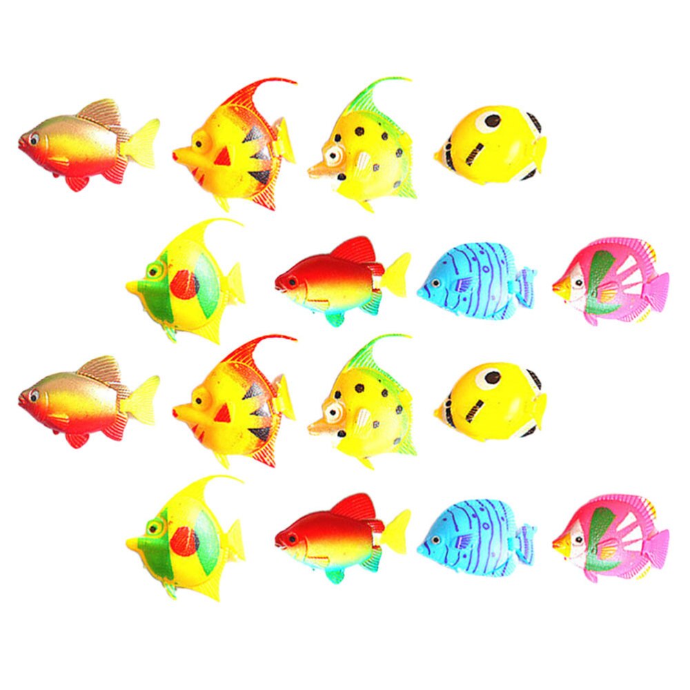 24 pièces simulent poisson Miniature modèle de poisson Tropical Figure de poisson jouets ornement pour bricolage Aquarium Aquarium (modèle aléatoire an