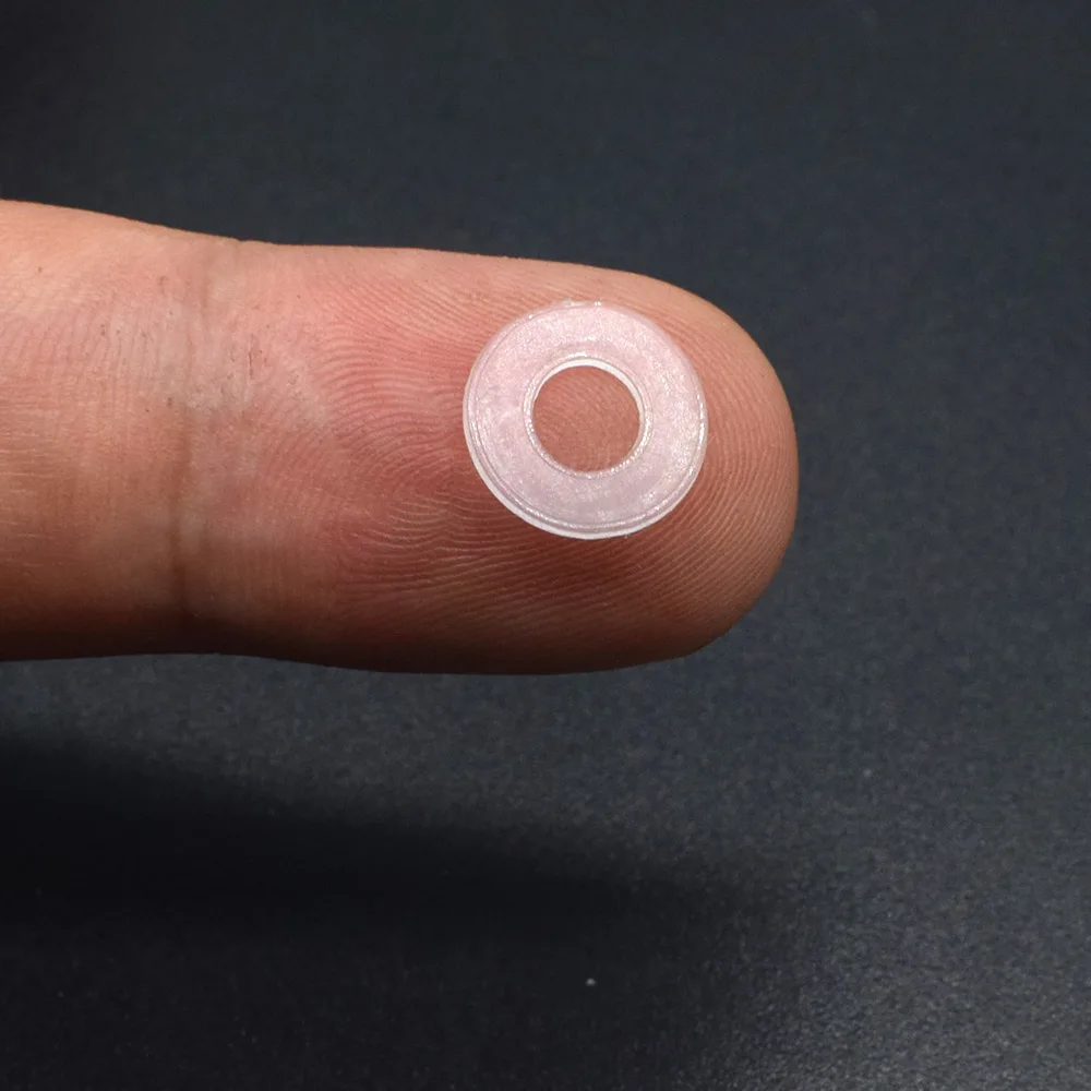 Arandelas de ojales de plástico, junta lisa aislante transparente de nailon, espaciador de anillo, almohadilla de arandela plana utilizada para ojales, botones, Fastner