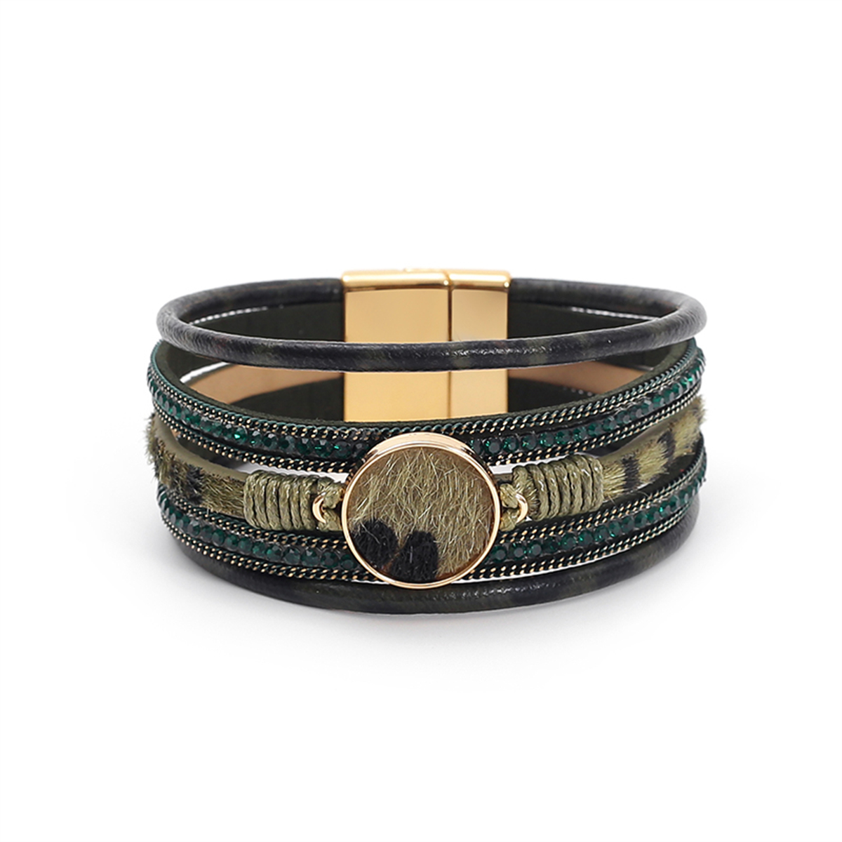 WYBU-Bracelets léopard à quatre Styles pour femmes, filles adolescentes, multicouche, large, Animal, imprimé guépard, Bracelet en cuir, bijoux: Cobalt violet
