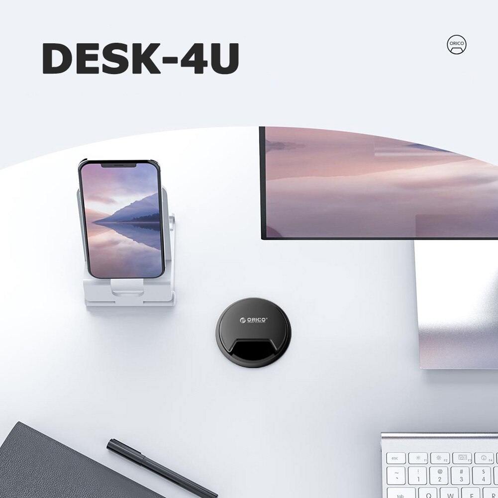 DESK-4U 5Gbps High Speed USB HUB Splitter Multi USB 3.0 Ports Desk Mount Adapter Multi-interface Expander for PC Tablet Phone