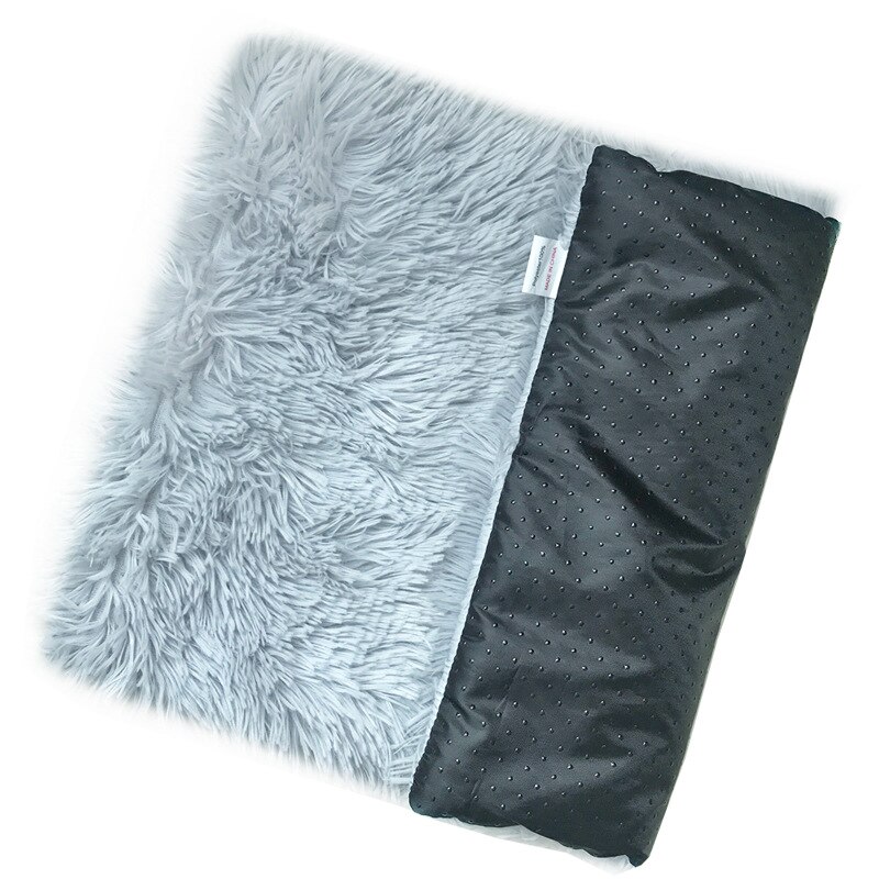 Pet Dog Mat Cat Bed House Fluffy Long Plush Pet Blankets Warm Sleeping Puppy Kennel Pad Cushion for Dogs Pet Accessories: Light Gray / 50x35cm