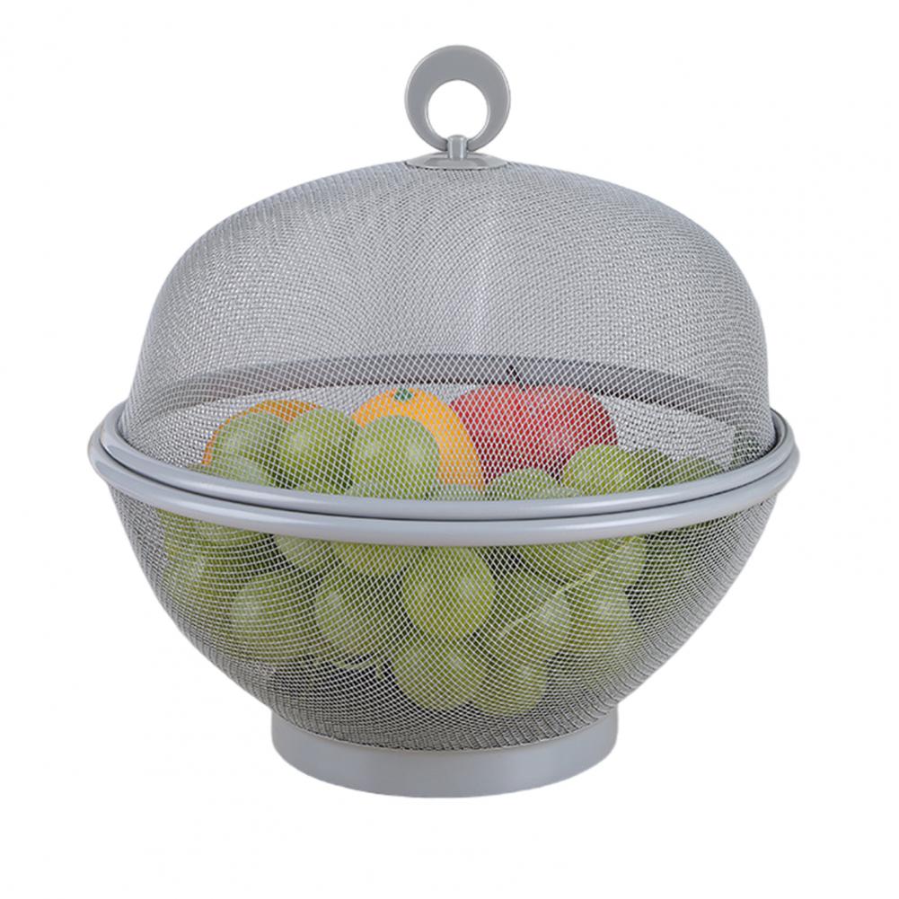Obstkorb aus edelstahl, obstschale aus drahtgeflecht mit deckel, fliegensicherer obstkorb, aufbewahrungsbehälter mit deckel, siebkorb