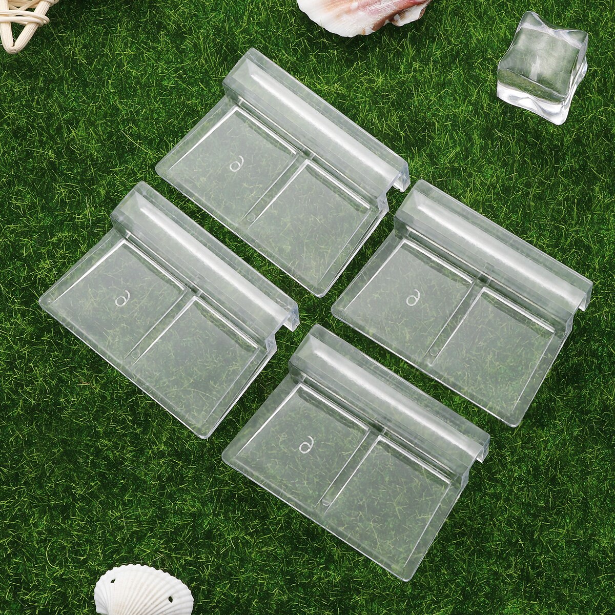 POPETPOP-soportes de acrílico para acuario, cubierta de cristal transparente para pecera, Clip de soporte de 6mm, 6 uds.