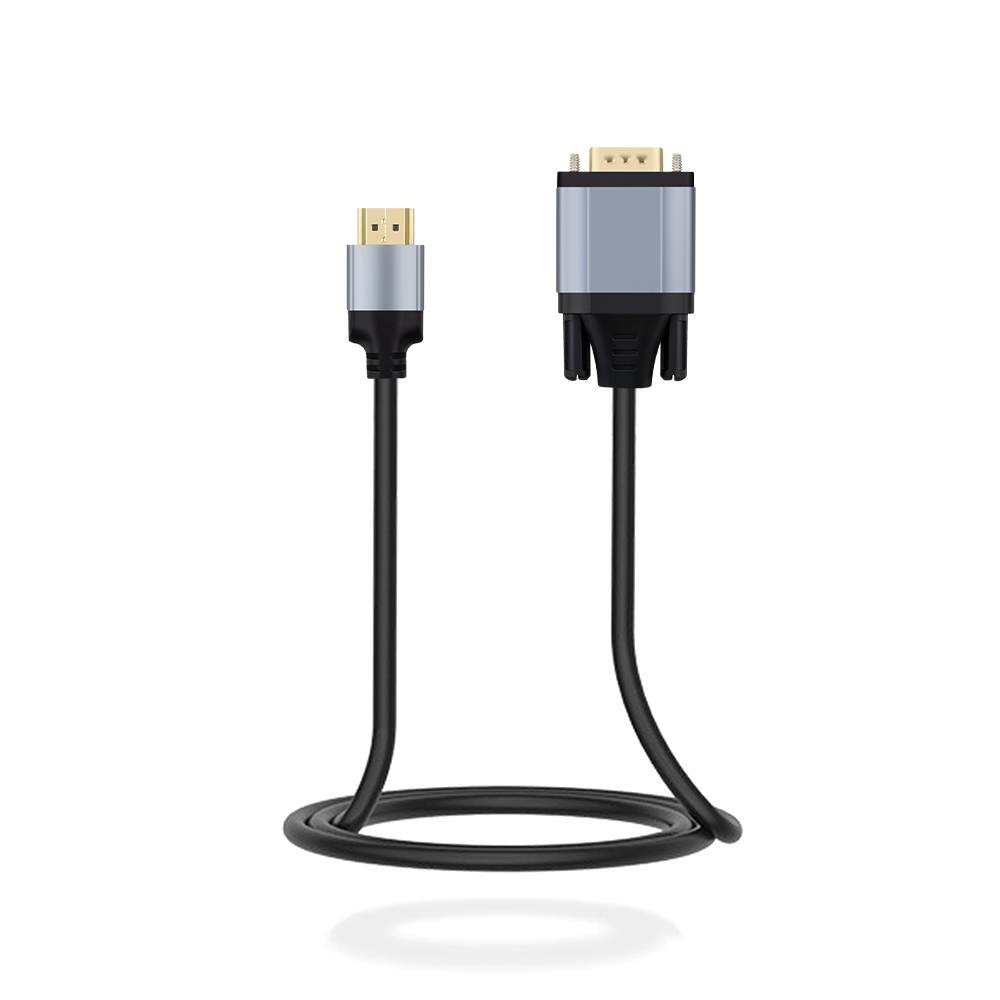 1080P HDMI-compatible to VGA Converter Adapter Cable Male to Male Digital Analog Converter For PC Laptop Tablet HDTV Projector: 1m