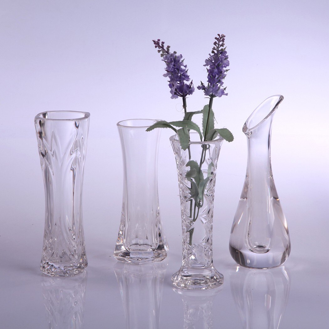Florero de plástico transparente para decoración creativa, jarrón de cristal de imitación para el hogar, mesa para sala de estar