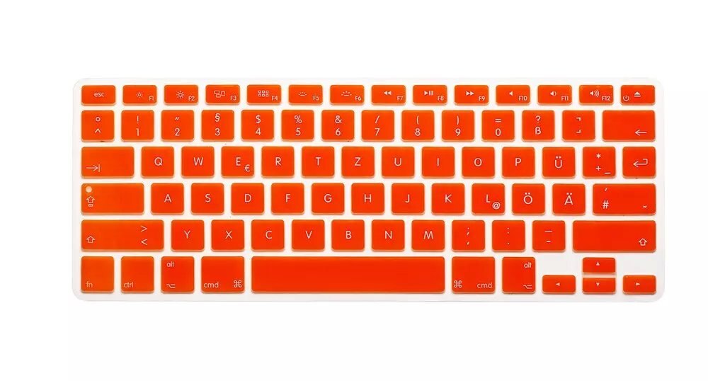 US Layout Duitse Letters Toetsenbord Beschermer Voor Macbook Air Pro Retina 13 &quot;15&quot; 17 &quot;Laptop Skin Covers voor Mac book 13 15 QWERTZ: Orange