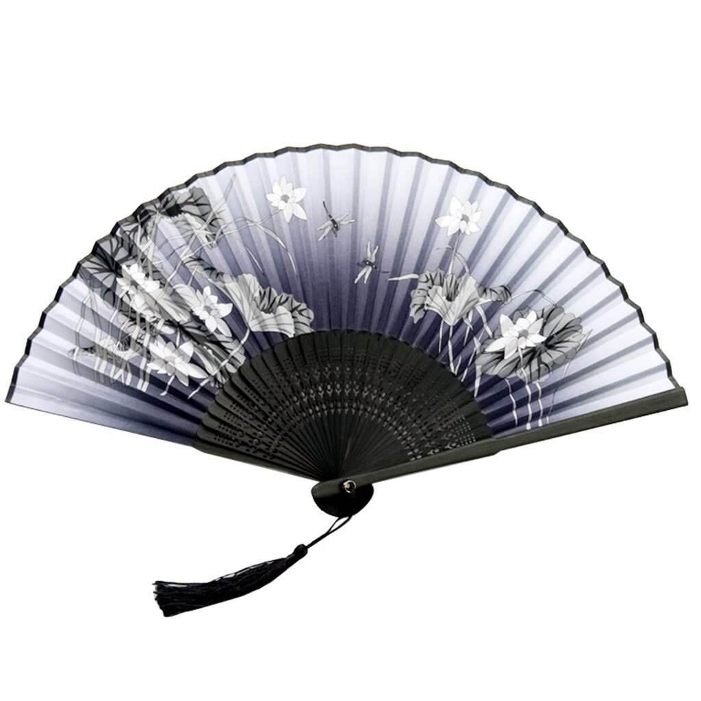 Folding Fans Handheld Fans Bamboo Fans Women's Hollowed Bamboo Hand Holding Fan: D