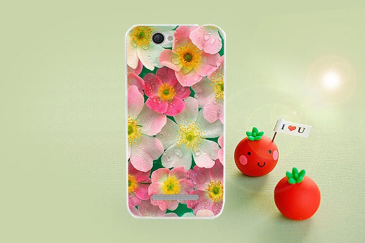 TPU painted Case For Wileyfox Spark / Spark+ Case colorful patterns Flowers animal and Eiffel Towers Phone Cover: C048