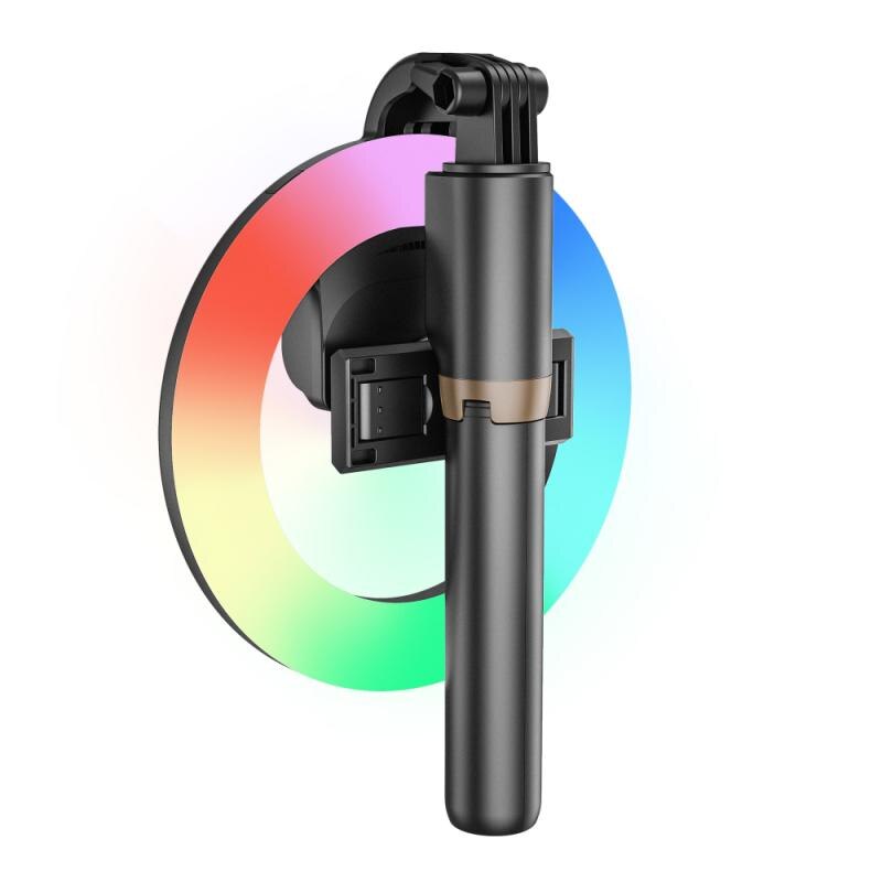 Selfie Stick Tripod - Portable Bluetooth RGB Fill Light for iPhone Samsung - Video Live Travel
