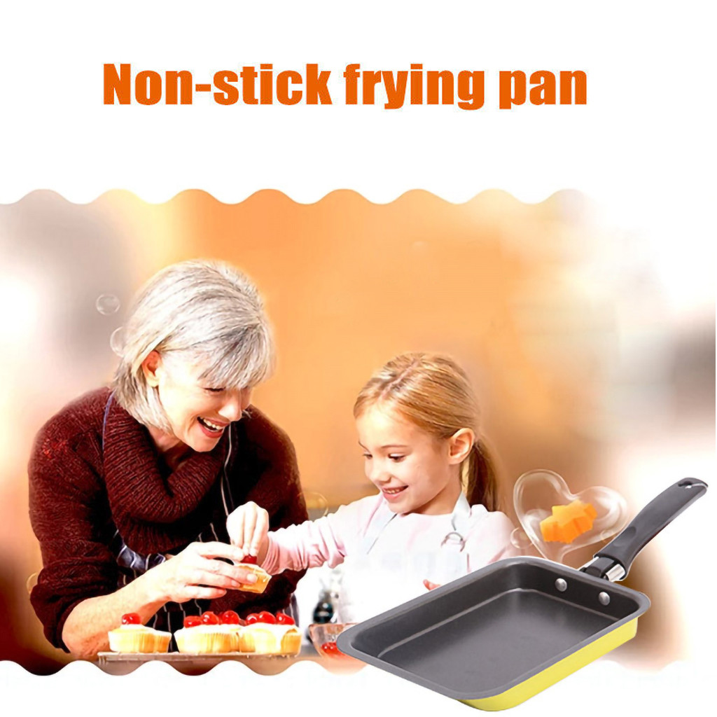Rectangular Non-stick Frying Pan Fry Egg Pancake Pot Mini Cooking Tools Pancake Pot Frying Pan Ergonomic Handle tool home