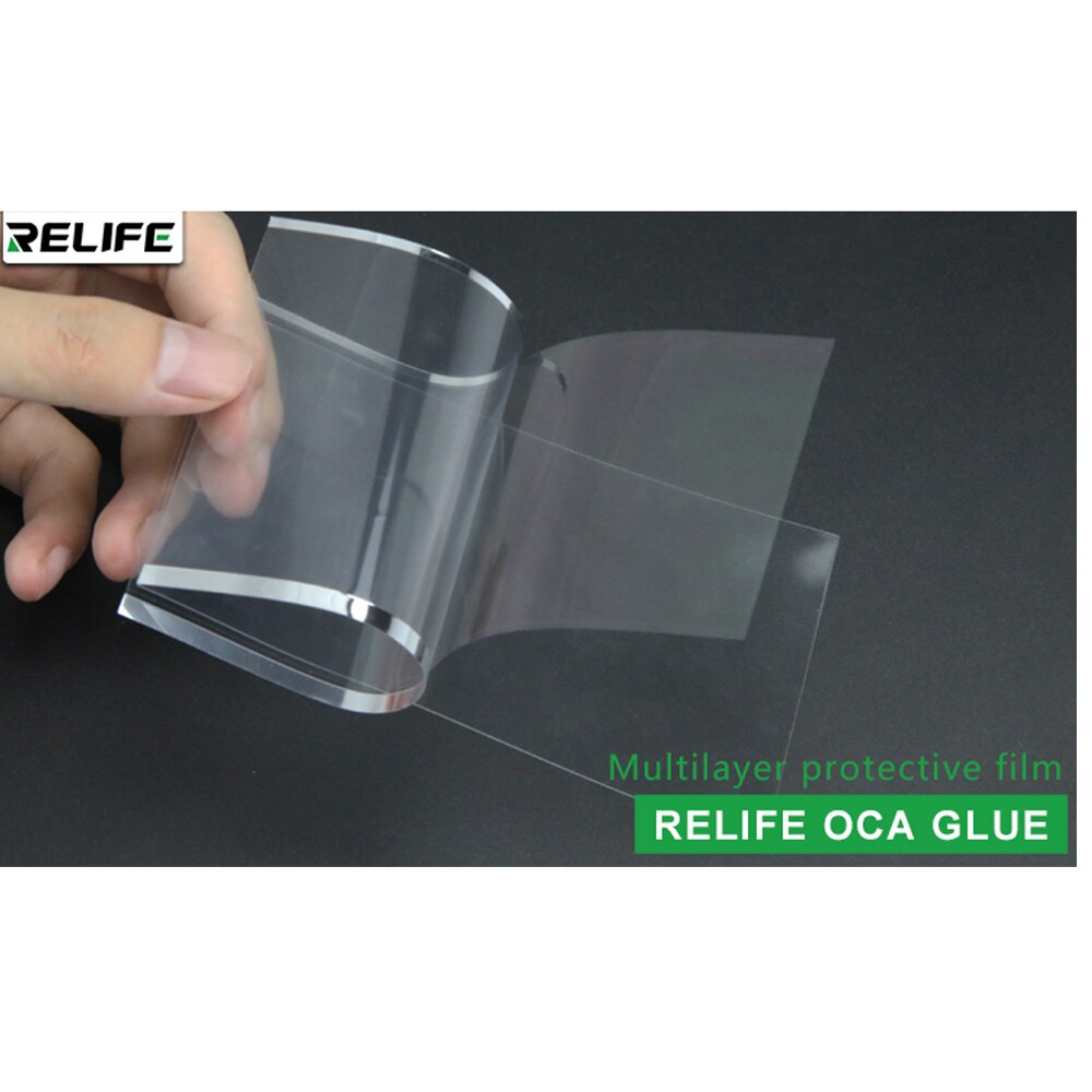 50pcs RELIFE OCA 200um/250um Universal Sizes Optical Clear Adhesive Glue Film 4.7 5 5.3 5.5 6 6.3 7 7.9 8 Inch