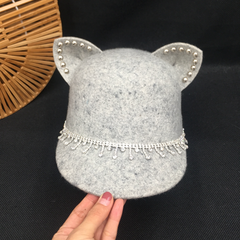 For somebody else's original cute cat ears female equestrian cap wool of baseball cap melting reduction age cap line