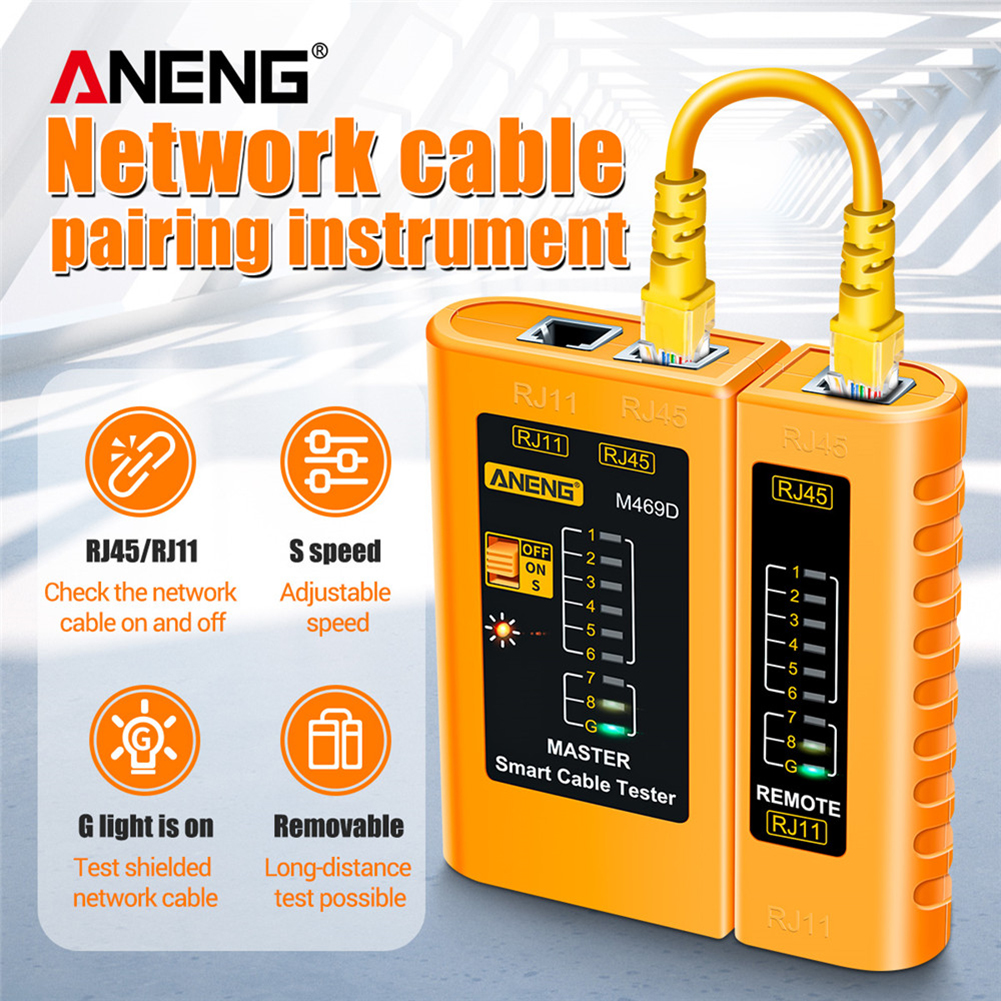 Aneng M469D RJ45 Kabel Lan Tester Netwerk Kabel Tester RJ45 RJ11 RJ12 CAT5 Utp Lan Kabel Tester Networking Tool Netwerk reparatie