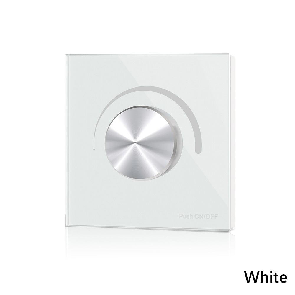 Regulador de intensidad de CA Triac LED, 220V, 230V, 110V, controlador de interruptor de empuje regulable para lámparas de Bombilla LED (Blanco/negro)