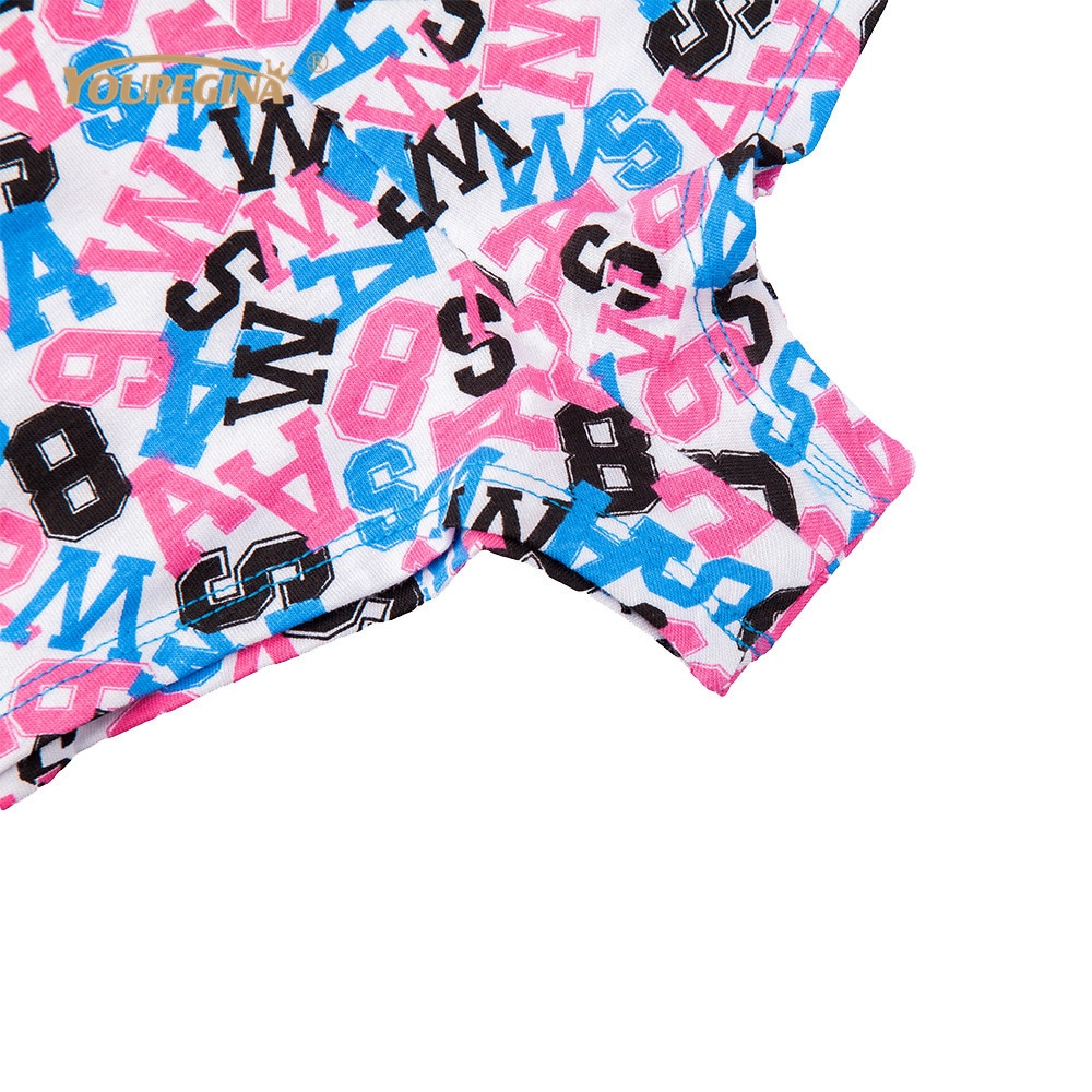 Youregina kvinner sexy boksere kvinne undertøy bomull bokstavtrykk truse dame truser undertøy boyshorts truse 6 stk/lot ml xl