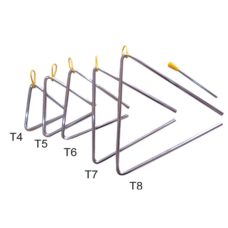 1pc 4/5/6/7/8 tommer trekant orff musikinstrumenter band percussion pædagogisk musikalsk triangolo til børn