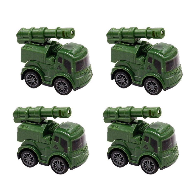 4 Pieces Baby Toy Cars Simulation Engineering Wind up Cars Toy Kids Pull-Back Vehicle Set for Toddlers Birthday Presents: Army Green