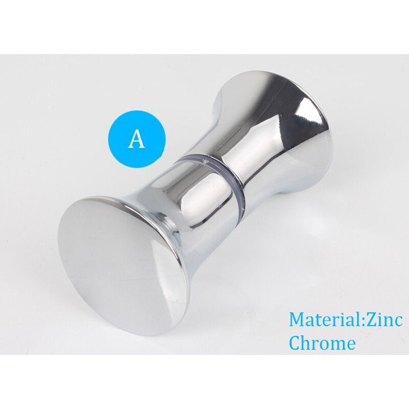 2Pcs Solid Glass Door Knob Pull Handle Shower Box Siding Glass Door