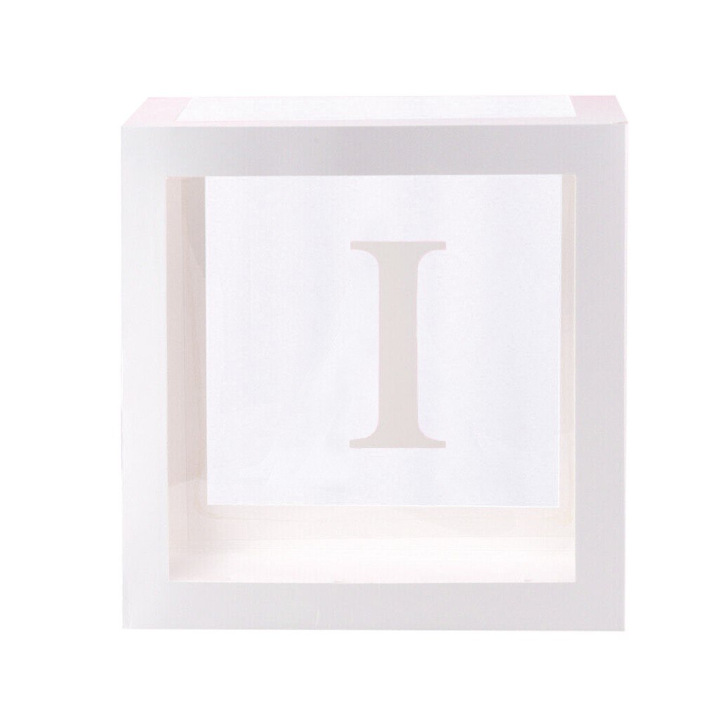 Lettre A-Z Cube Transparent coffrets enfant anniversaire bébé douche fête décoration emballage buffalo plaid emballage boîte: I