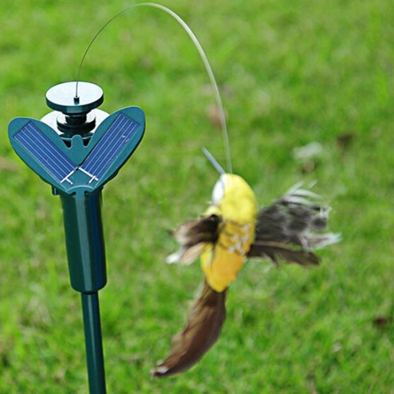 Solar Powered Rotating Humming Bird Garden Ornament Teaser Pet Toy