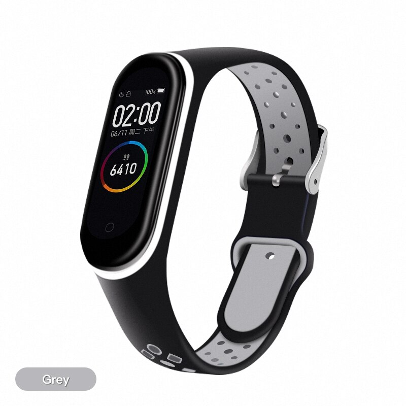 ESVNE Silicone Sport Bracelet Strap For Xiaomi Mi Band 4 Strap Bracelet Miband 3 4 Mi Band 3 Strap Bracelet Miband4 Accessories: Grey / For Mi band 4