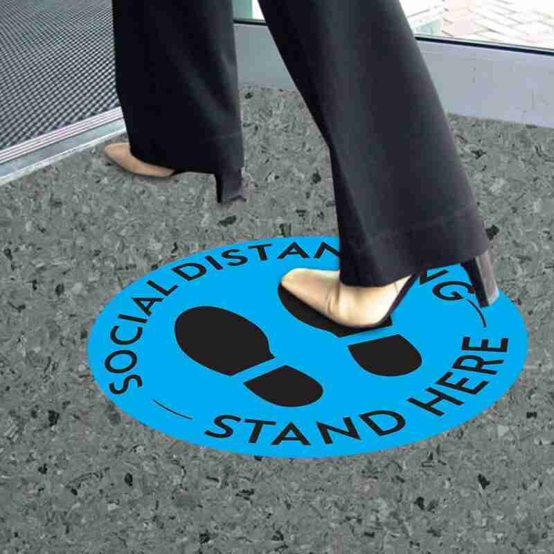 Professionelle PVC Sozialen Distanziert Boden Decals Sicherheit Boden Zeichen Aufkleber Halten 6 Fuß Abstand Anti-Unterhose Kommerziellen Klasse