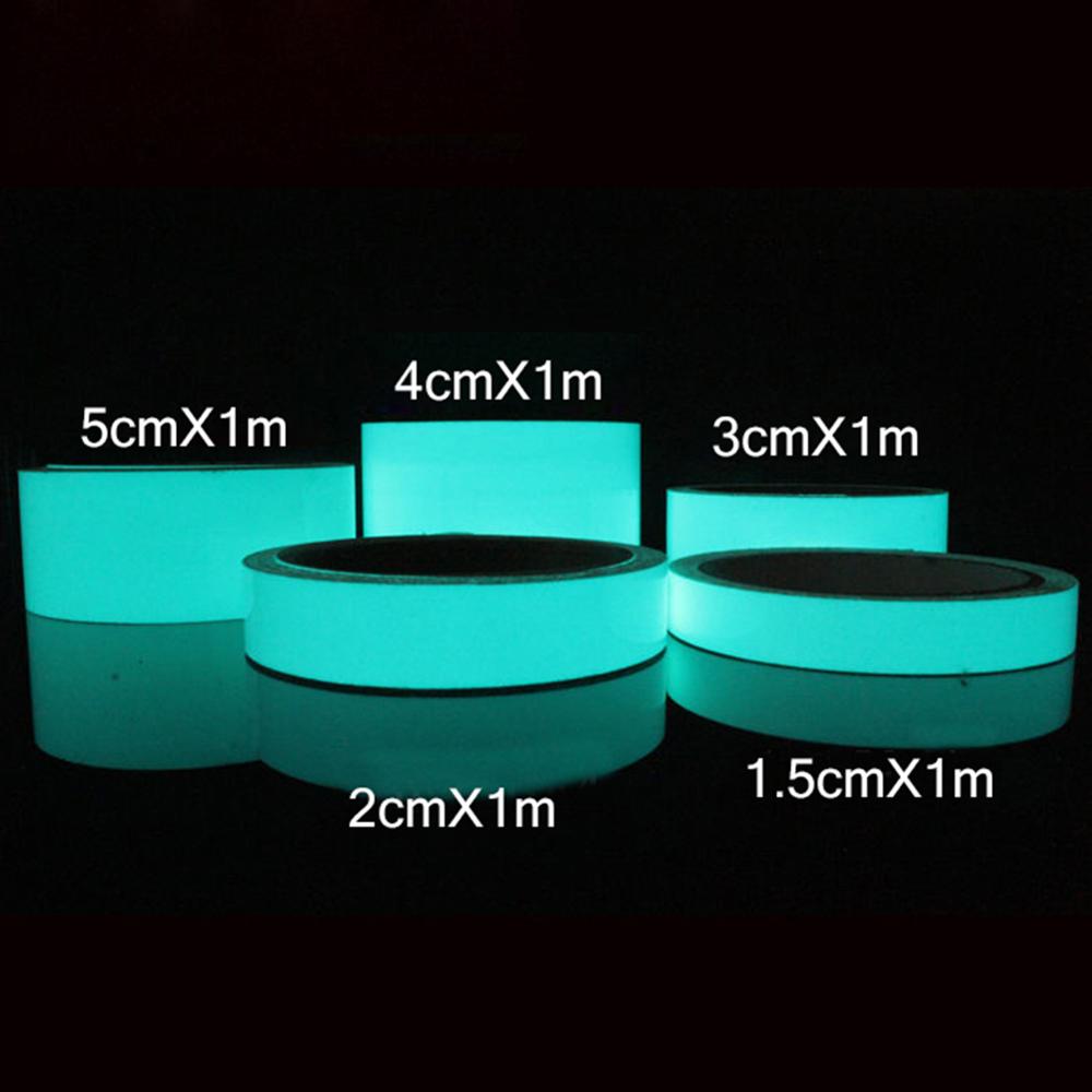 Luminous Tape Self-adhesive Night Vision Tape Wall Sticker Glow in the Dark DIY Fluorescent Warning Emergency Sticker Home Decor: Blue Green / 1.5cmx1m