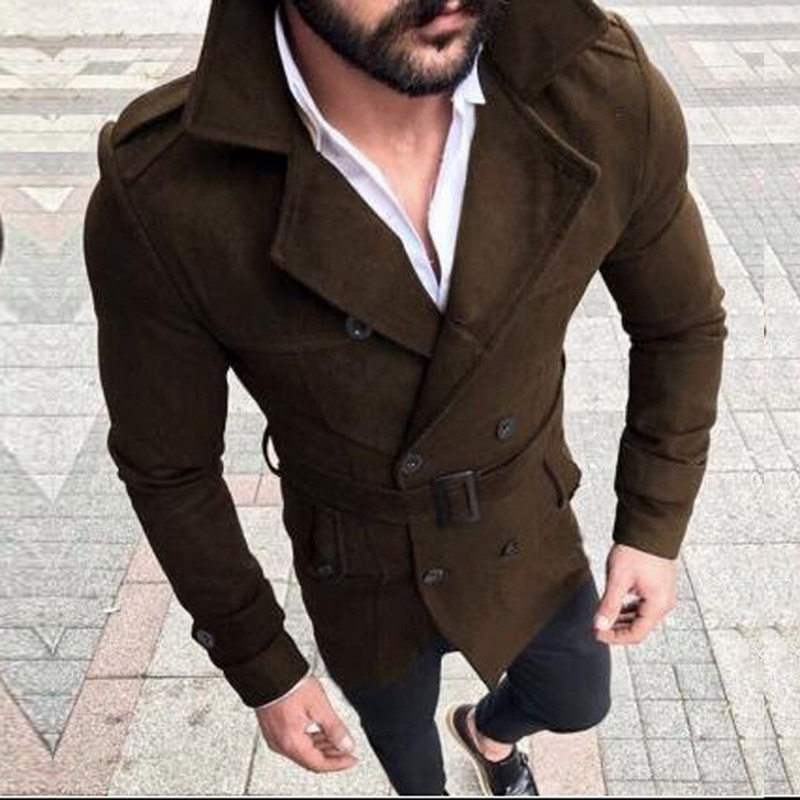 Trench Coat Men Classic Double Breasted Mens Long Coat Mens Clothing Long Jackets Coats British Style Overcoat