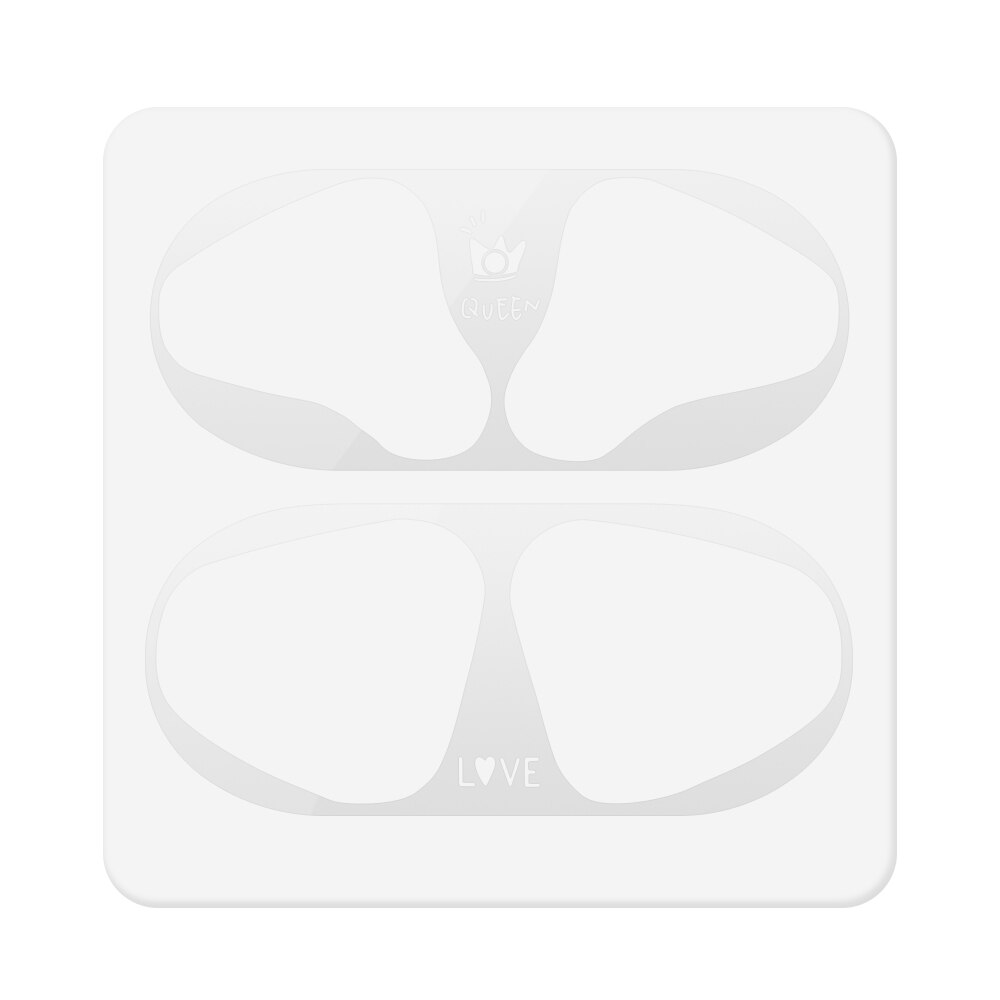 Etiqueta protectora de polvo de Metal para Airpods 2 1 pegatina protectora de piel para auriculares Airpods de Apple: Silver-02