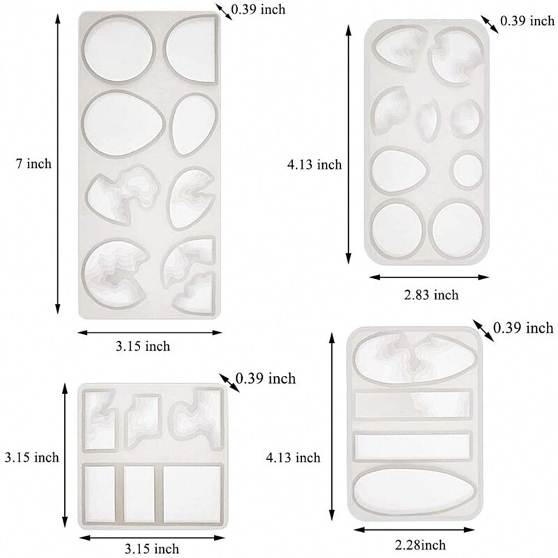 4 Stuks Wave Patroon Siliconen Gieten Hars Mallen Sieraden Gereedschap Voor Diy Hars Hangers Oorbel Epoxy Sieraden Maken Ambachten