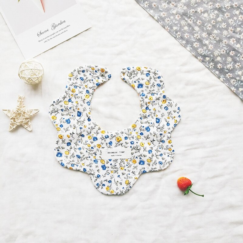 360 ° Draaien Baby Katoen Kwijlen Slabbetjes Dual Side Print Speeksel Handdoek Feeding Schort