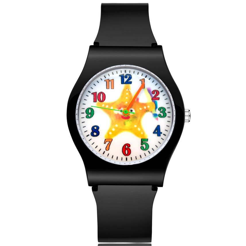 Leuke Zeester Stijl Kinderen Kids Student Meisjes Jongens Quartz Rubber Strap Horloges JO16