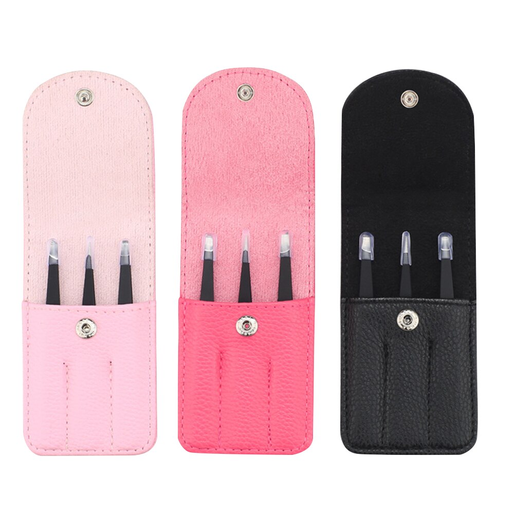 3Ppcs/Set Professionele Wenkbrauw Pincet Rvs Punt Tip/Slant Tip/Flat Tip Ontharing Makeup tool Kit TSLM1