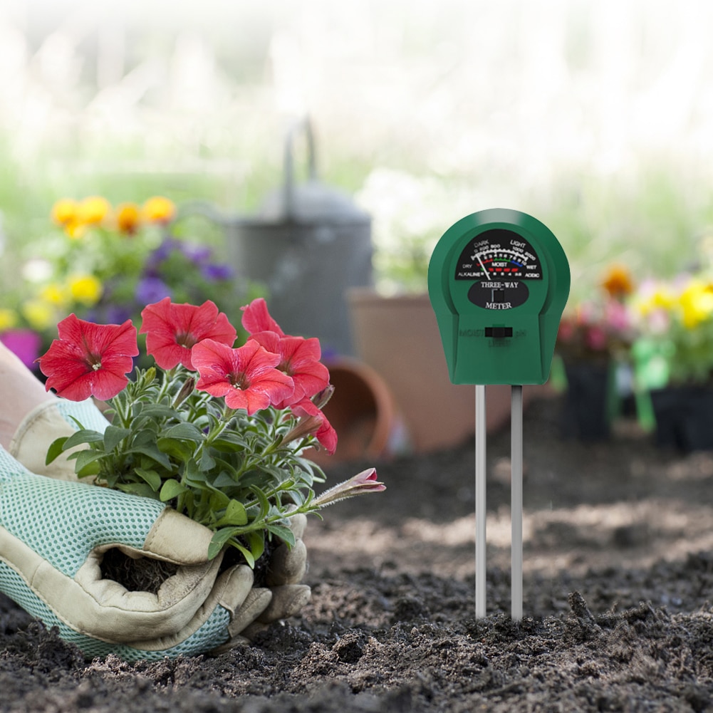 3in1 misuratore di PH del suolo Monitor di umidità rilevatore di acidità Tester del suolo di vitalità strumento per attrezzi da giardino per fiori all'aperto