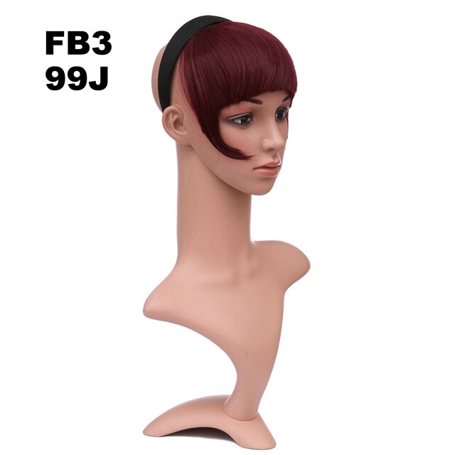 Girlshow – frange synthétique frange courte avec tresses, bandeau, frange émoussée FB3, 6 pouces, 16 couleurs disponibles, 50g, 1 pièce: FB3 Color 99J