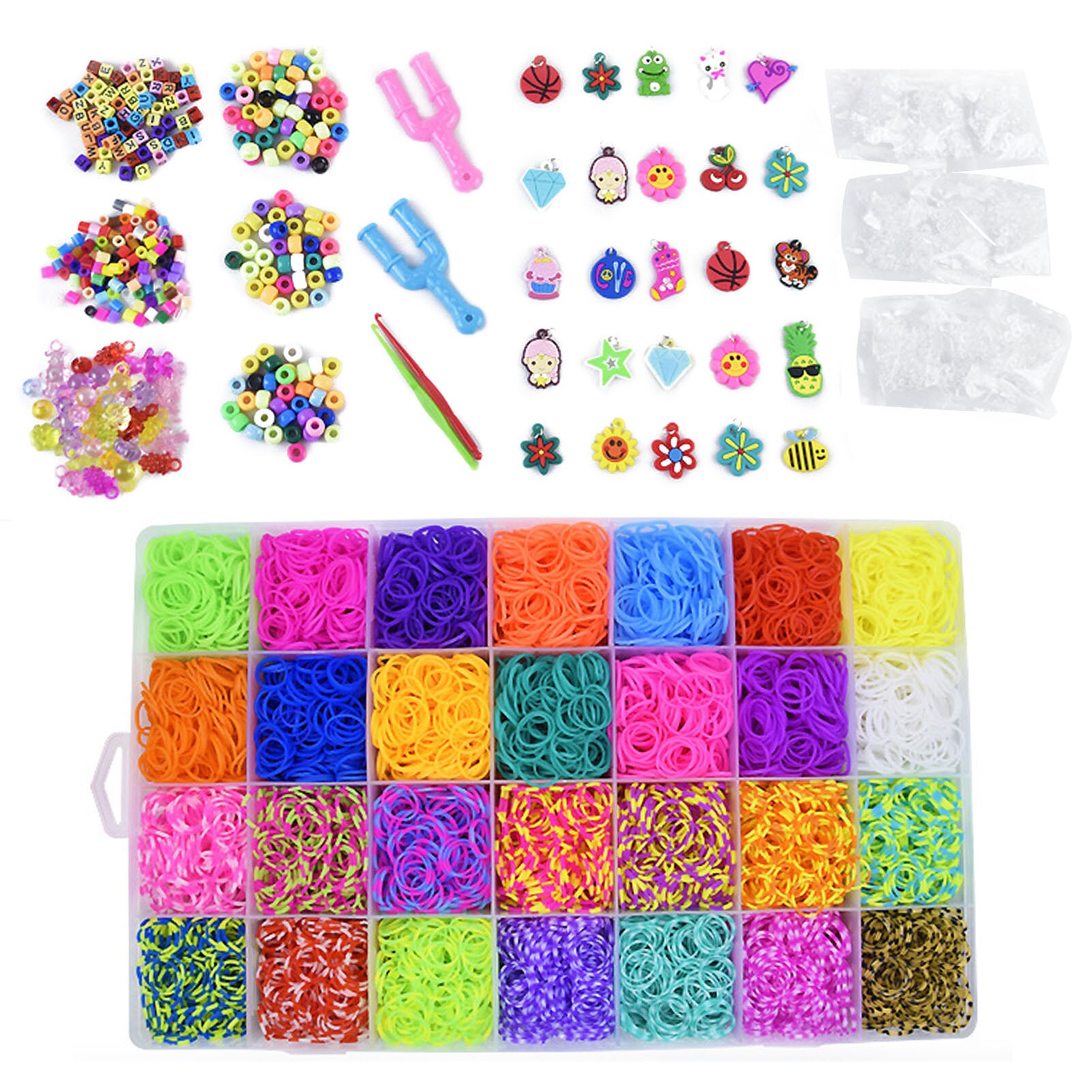 Kleurrijke Hand-Gebreide Set Premium Elastiekjes Voor Armband Maken Kit Diy Band Armband Mega Refill Geweven Armband Meisjes: C