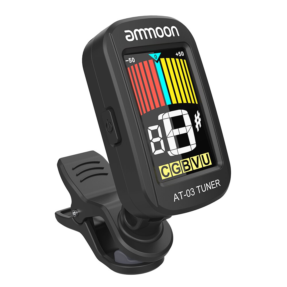 Ammoon Op-03 Clip-Op Elektrische Gitaar Tuner Kleur Lcd-scherm 360 Draaibaar Voor Gitaar Bas Viool Chromatic ukulele Universele: Default Title