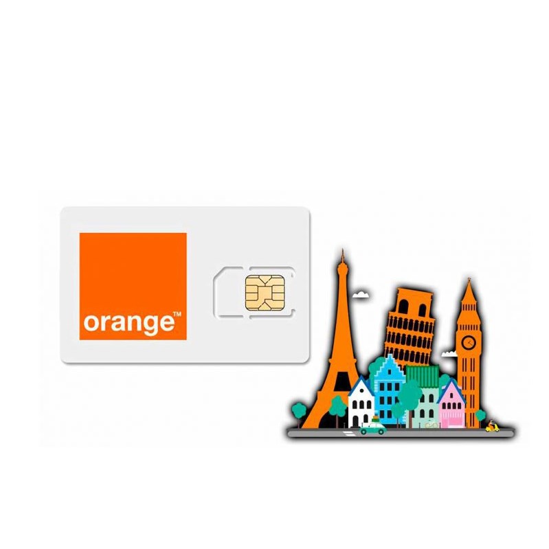 Tarjeta SIM Prepago Orange Holidays Spain - 40GB - Llamadas nacionales/internacionales 1cént/min - Servicio Atención gratuito