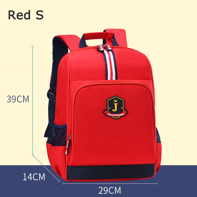 Mochilas escolares de estilo inglés para niños, morral impermeable para estudiantes, morral Escolar para niños: Red-S