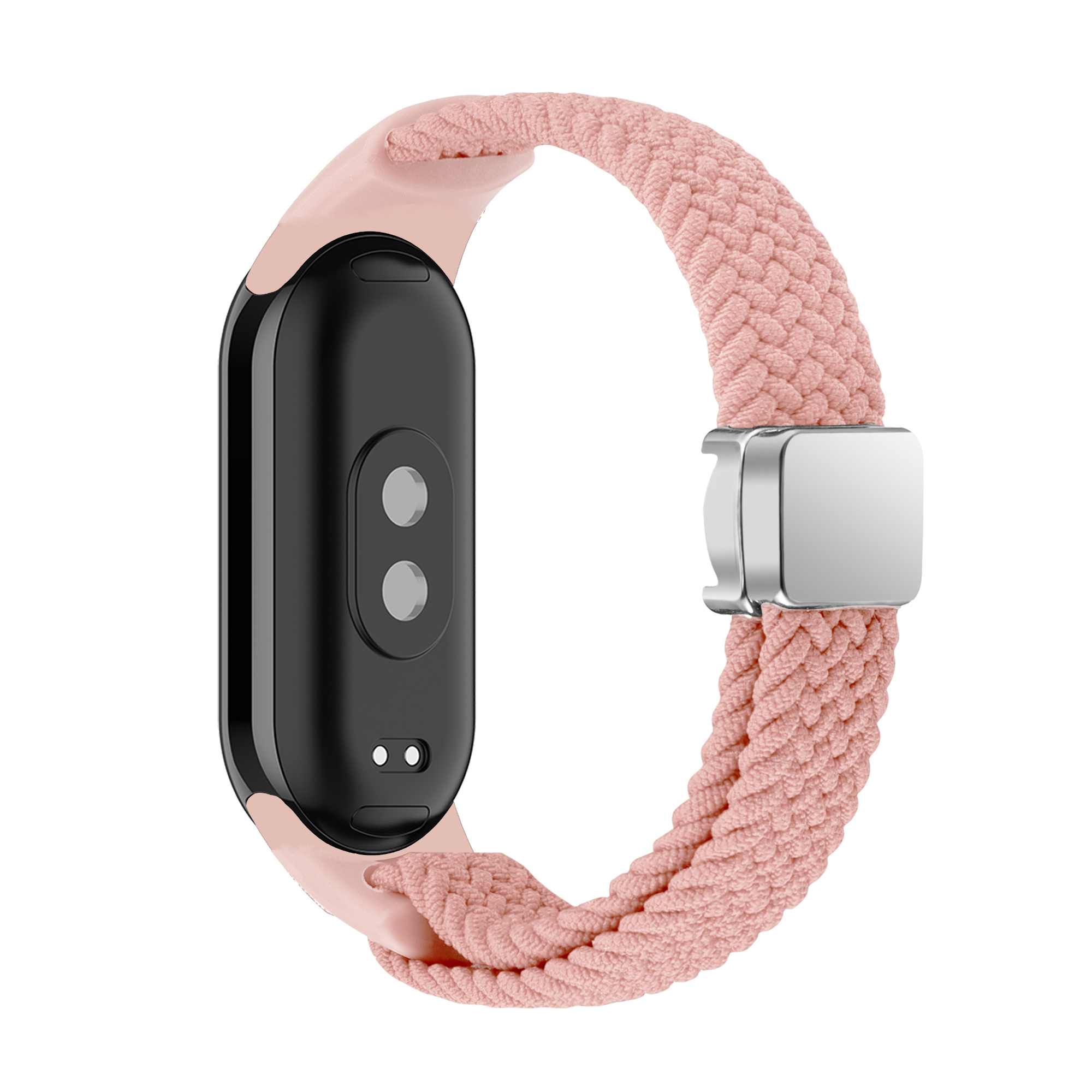 Correa trenzada para Xiaomi Mi Band 9 y 8, accesorio de nailon magnético, repuesto de pulsera, NFC: Negro y gris / 12 mm
