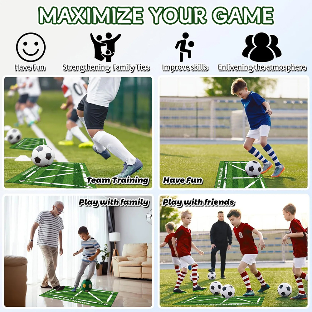 Football Training Mat Durable Non Slip Foldable Kids Adults Training Mat Football Training Indoor Ourdoor Equipment