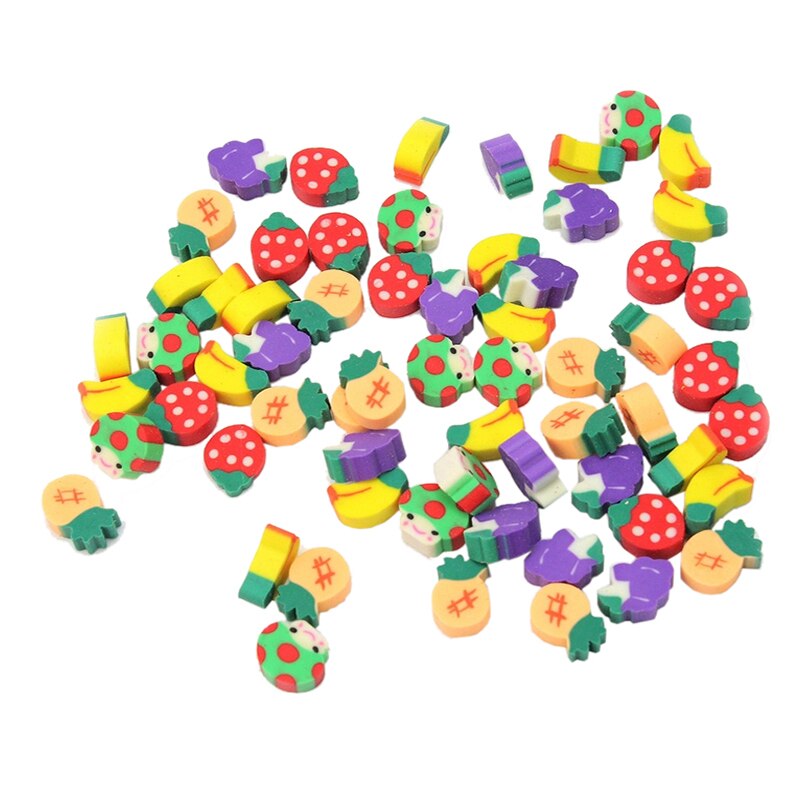 100 st söt mini frukt suddgummi söt frukt kök form gummi suddgummi student lärande brevpapper för barntillförsel